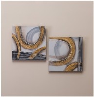 Комплект из 2-х картин "золотая абстракция" 40х40*2,5 см (каждая) Bronco (534-206)