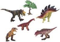 Динозавры и драконы для детей серии &quot;Мир динозавров&quot;: брахиозавр, 2 тираннозавра, акрокантозавр, стегозавр, дерево (набор фигурок из 6 предметов) (MM216-079)