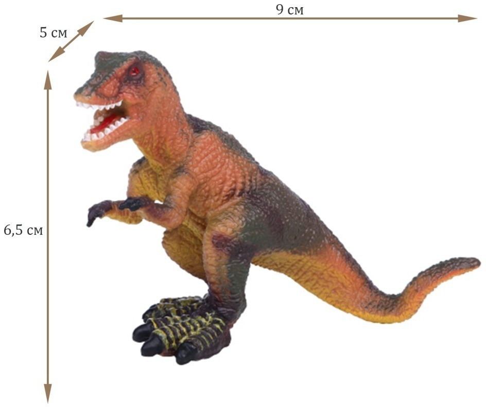 Динозавры и драконы для детей серии "Мир динозавров": брахиозавр, 2 тираннозавра, акрокантозавр, стегозавр, дерево (набор фигурок из 6 предметов) (MM216-079)