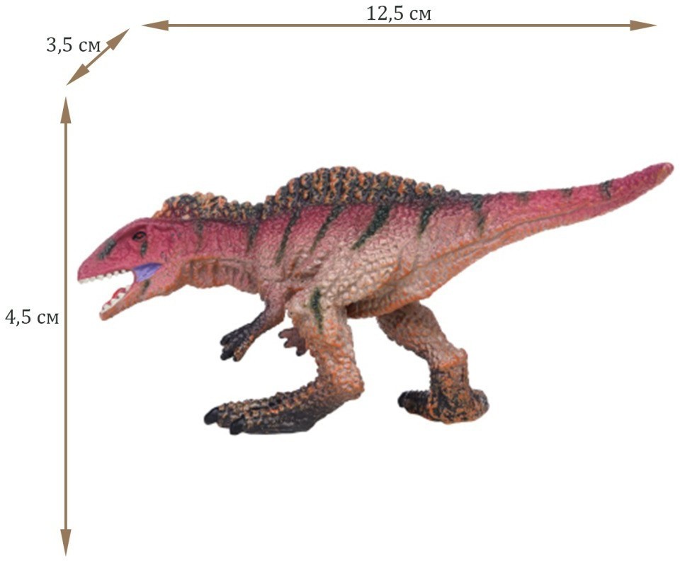Динозавры и драконы для детей серии "Мир динозавров": брахиозавр, 2 тираннозавра, акрокантозавр, стегозавр, дерево (набор фигурок из 6 предметов) (MM216-079)