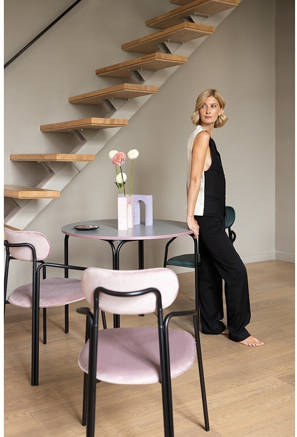 Столик кофейный ror, D50 см, черный/серый/розовый (75281)