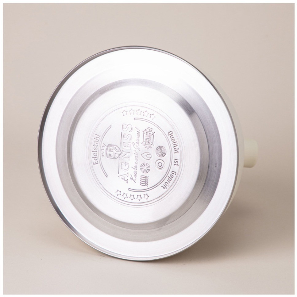 Чайник agness со свистком, серия тюдор, 3,0л термоаккумулирующее дно,индукция,встроенный термометр (908-066)