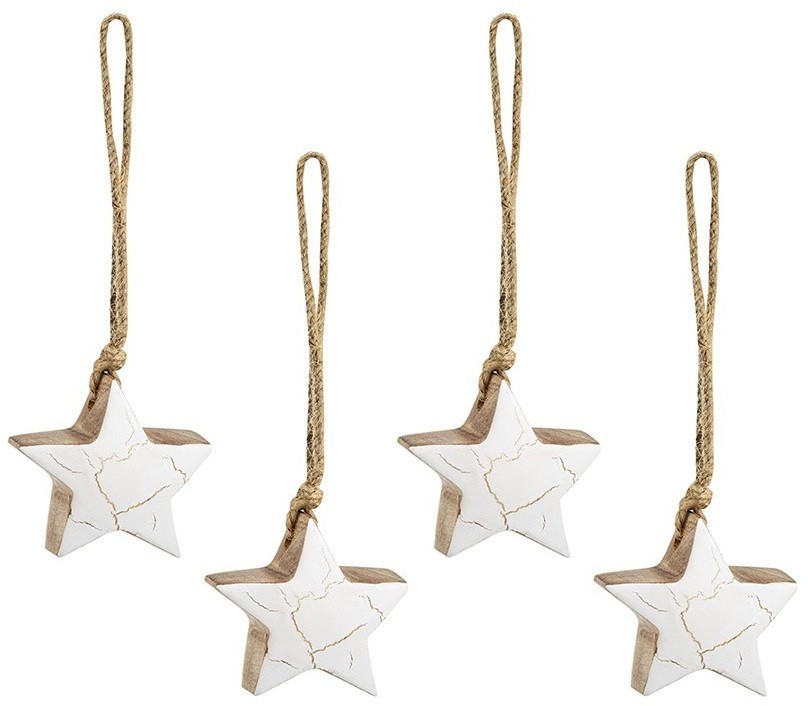 Набор елочных украшений marble stars из коллекции new year essential, 4 шт. (78334)