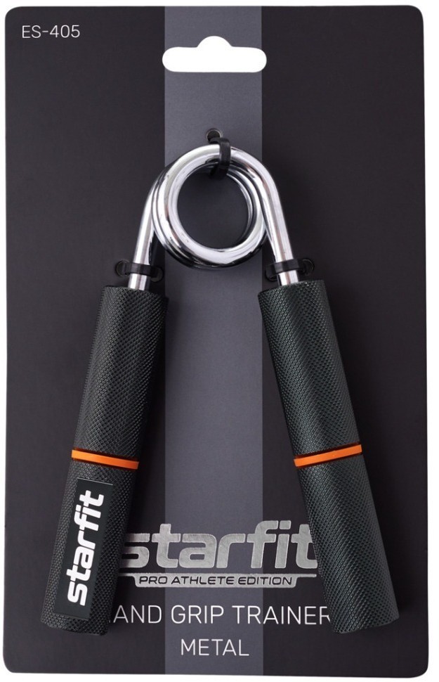 Эспандер кистевой ES-405 пружинный, 45 кг, металлический, черный/оранжевый (1549500)