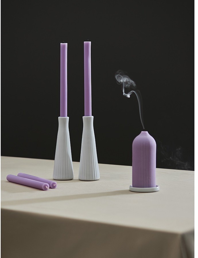 Набор из двух свечей цвета лаванды из коллекции edge, 24,5 см (77669)