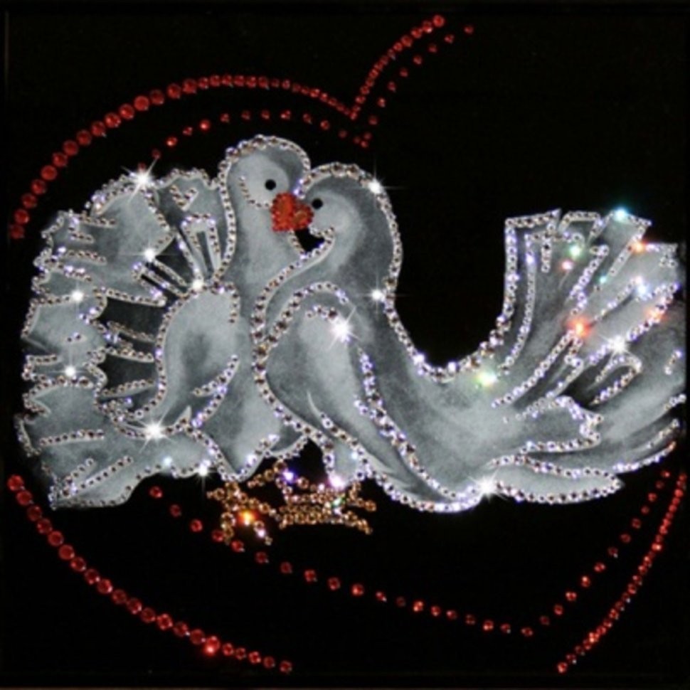 Картина Голубки с кристаллами Swarovski (1081)