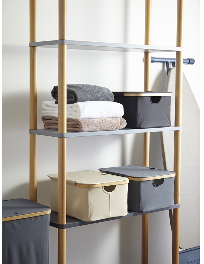 Корзина для белья neat low, 40x33x20 см, черная (77866)