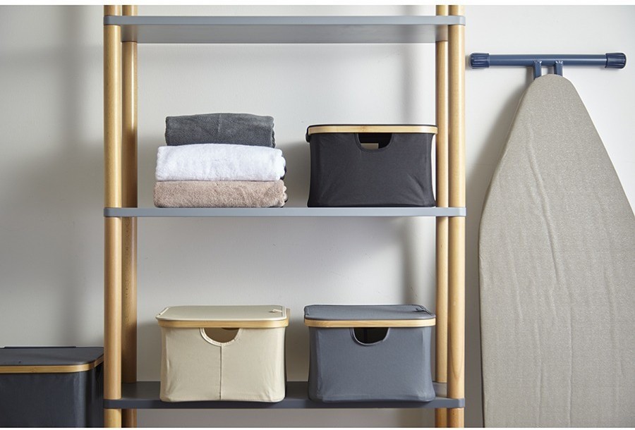 Корзина для белья neat low, 40x33x20 см, черная (77866)