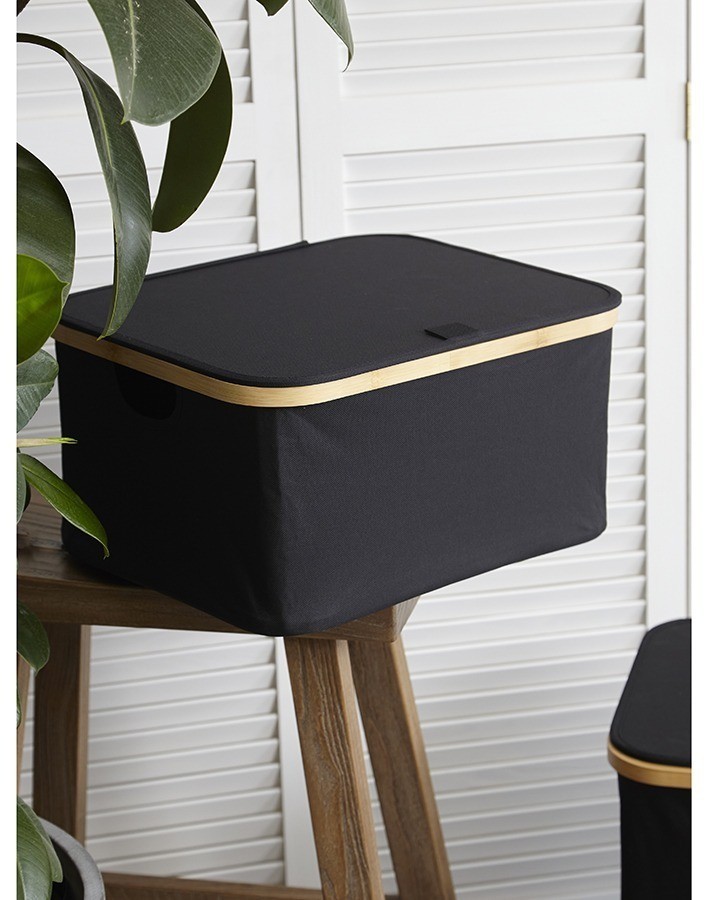 Корзина для белья neat low, 40x33x20 см, черная (77866)