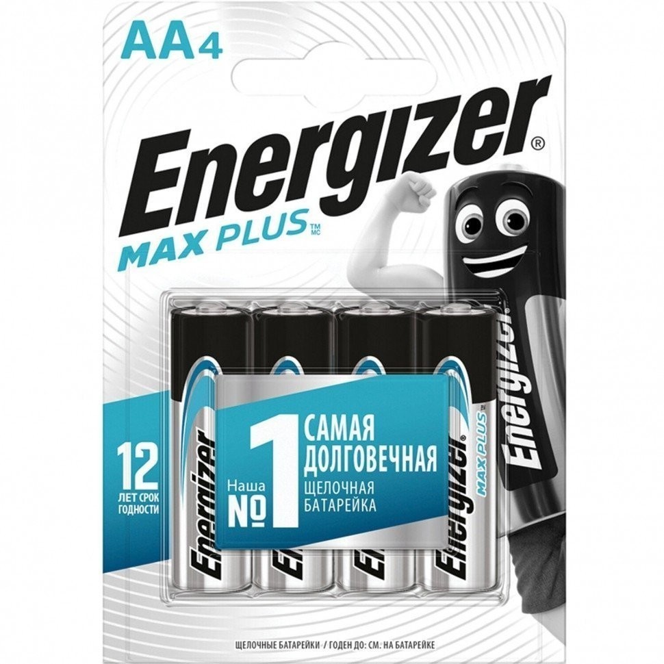 Батарейки алкалиновые Energizer Max Plus LR06 (AA) 4 шт E301325001 (76394)