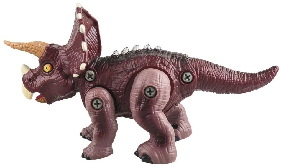 Конструктор-динозавр Стиракозавр на радиоуправлении (25 см, шуруповерт, звук, свет) (RS036-2)