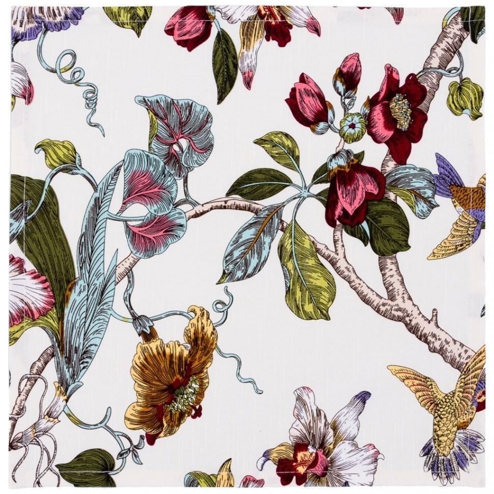 Комплект салфеток из 4-х шт "парадиз" 40х40см , 100% хлопок,белый+розовый. SANTALINO (850-819-8)