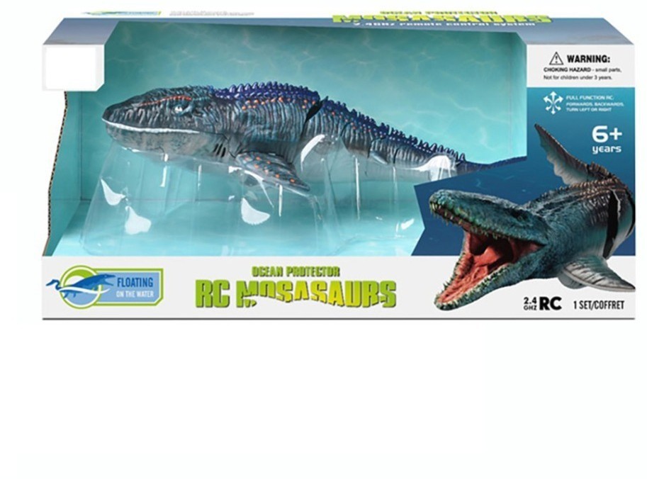 Радиоуправляемый динозавр Мозазавр (плавает в воде, синий, акб) (D03-BLUE)