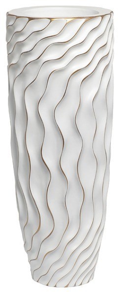 Кашпо белое с золотым декором  d35*90см (TT-00010210)