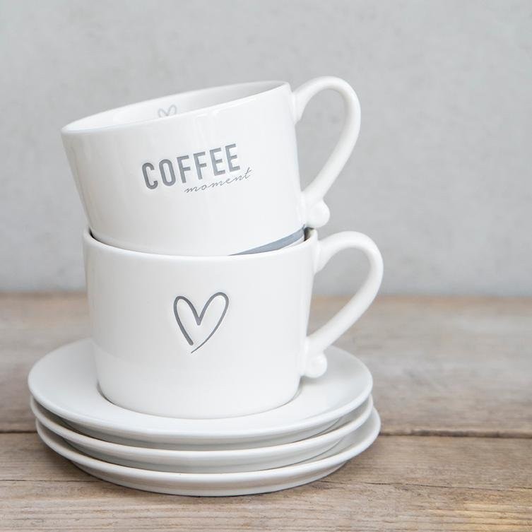 Bastion Collections Кружка White Нeart Grey Debossed RJ/CUP 011 GR