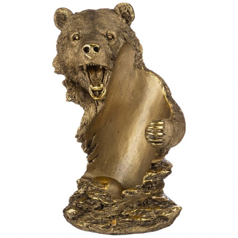 Подставка под бутылку "медведь" 16*26 см цвет: бронза с позолотой ИП Шихмурадов (169-410)
