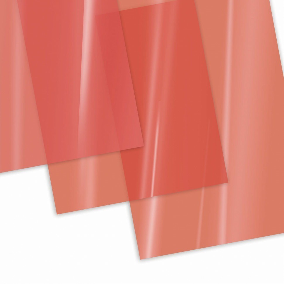 Обложки пластиковые для переплета А4 к-т 100 шт. 200 мкм прозрачно-красные Brauberg 532161 (90068)