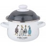 Кастрюля agness эмалированная с эмал.крышкой серия "family farm", 1.5 л, 16*10 см (934-620)