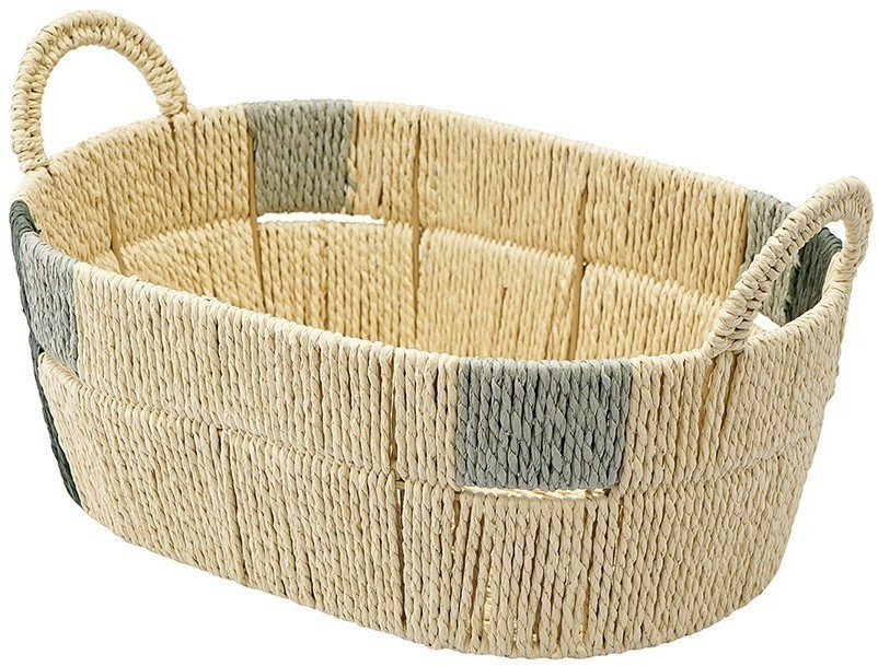 Корзина плетеная овальная bodhran sage из коллекции ethnic, размер s (77236)