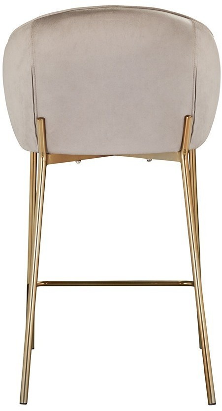 Стул полубарный coral, велюр, серо-бежевый (74553)