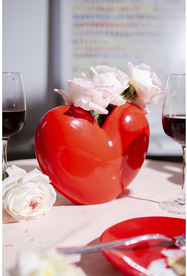 Ваза для цветов love, 15,5 см, красная (77305)