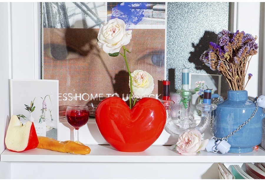 Ваза для цветов love, 15,5 см, красная (77305)