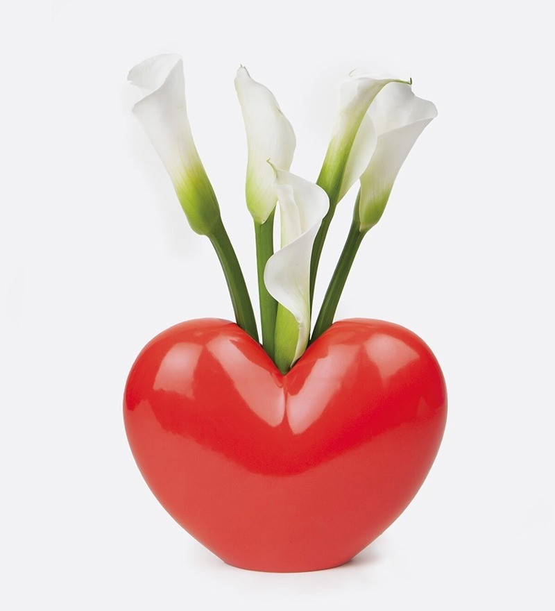 Ваза для цветов love, 15,5 см, красная (77305)