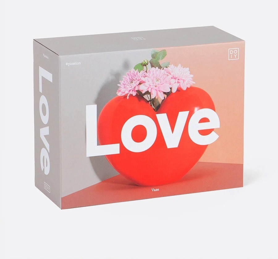 Ваза для цветов love, 15,5 см, красная (77305)