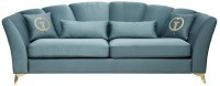 Диван Annette трехместный без мех,велюр бирюз.Colt1004/зол 250*100*95 (TT-00012928)