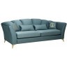 Диван Annette трехместный без мех,велюр бирюз.Colt1004/зол 250*100*95 (TT-00012928)