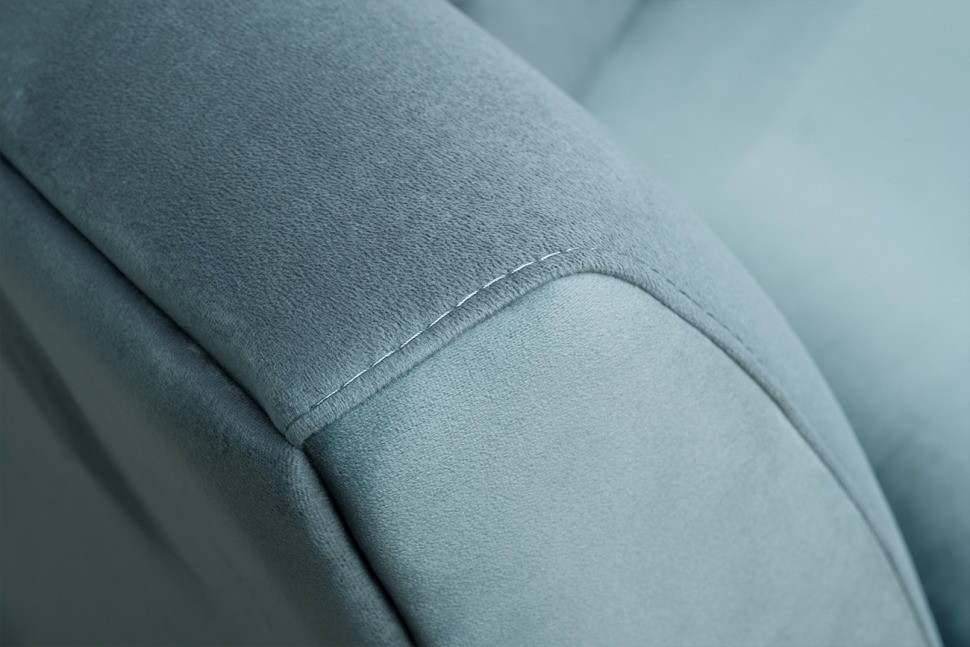 Диван Annette трехместный без мех,велюр бирюз.Colt1004/зол 250*100*95 (TT-00012928)