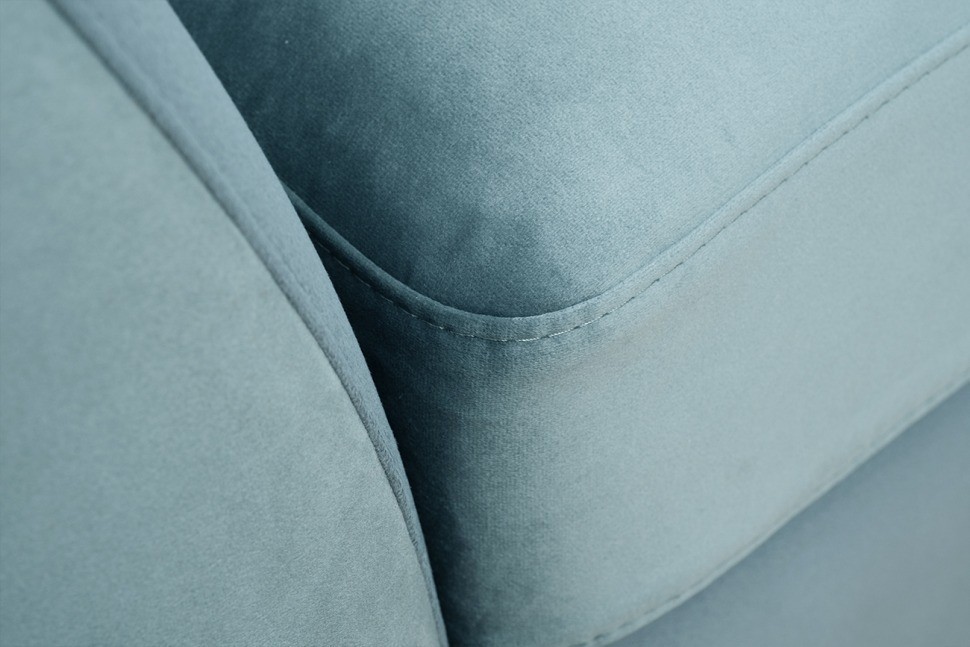 Диван Annette трехместный без мех,велюр бирюз.Colt1004/зол 250*100*95 (TT-00012928)