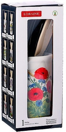 Набор кухонных принадлежностей с подставкой Цветущие Маки LORAINE (60290)