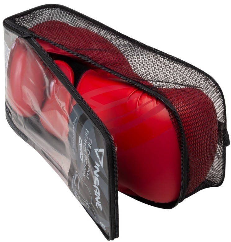 Перчатки боксерские INSANE ORO, ПУ, красный, 8 oz (2108351)