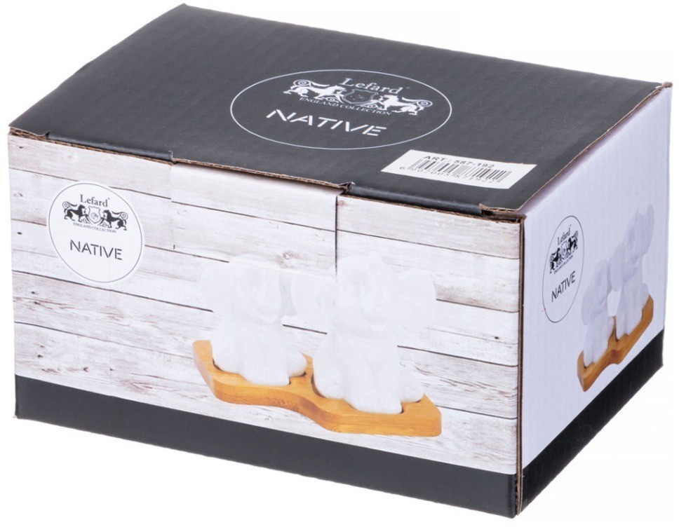 Набор для специй lefard "native" 2 пр. в форме слонят на дерев. подставке (587-192)