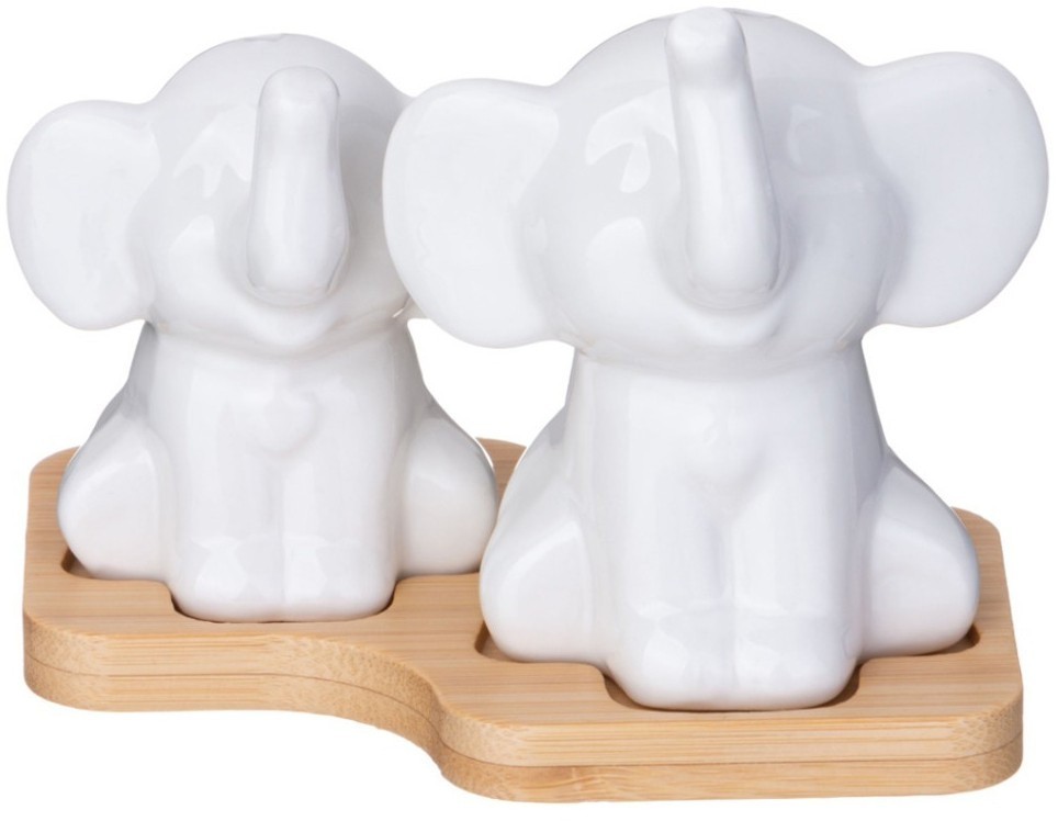 Набор для специй lefard "native" 2 пр. в форме слонят на дерев. подставке (587-192)