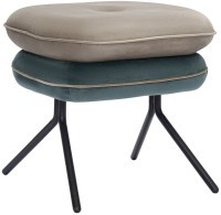 Пуф pea, велюр, бежевый/сине-зеленый (76128)