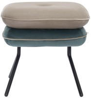 Пуф pea, велюр, бежевый/сине-зеленый (76128)