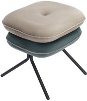 Пуф pea, велюр, бежевый/сине-зеленый (76128)