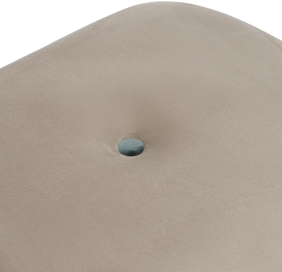 Пуф pea, велюр, бежевый/сине-зеленый (76128)