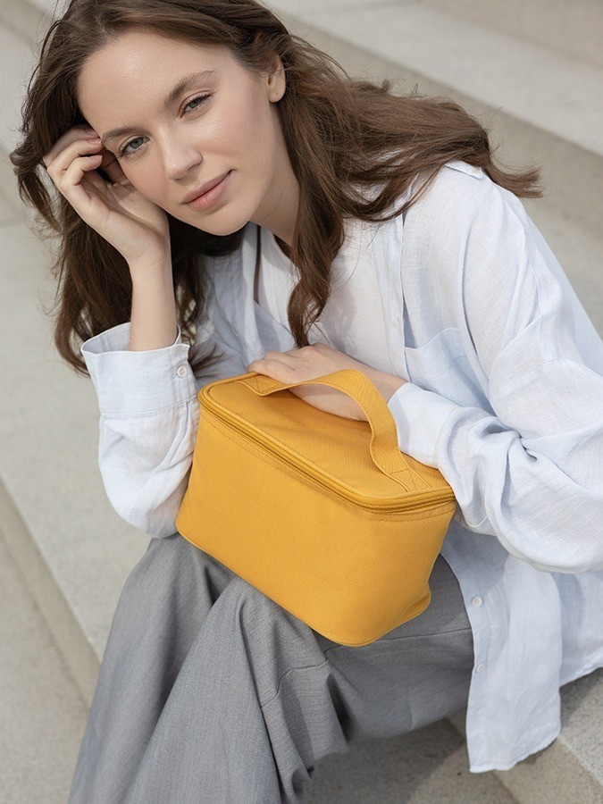 Термосумка для ланч-бокса/косметики/лекарств smart picnic, s, горчичная (79195)