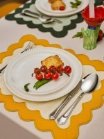 Салфетка под приборы с контрастным кантом горчичного цвета из коллекции trendy ruffles, 35х45 см (78892)