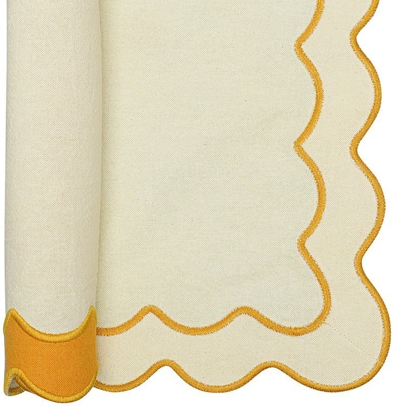 Салфетка под приборы с контрастным кантом горчичного цвета из коллекции trendy ruffles, 35х45 см (78892)