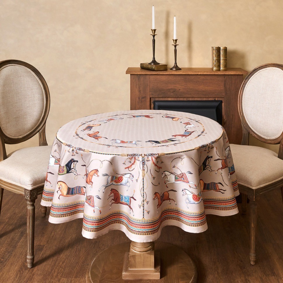 Скатерть круглая "passage"150 см  ,капучино, 100% хлопок ,твил Lefard (850-760-24)