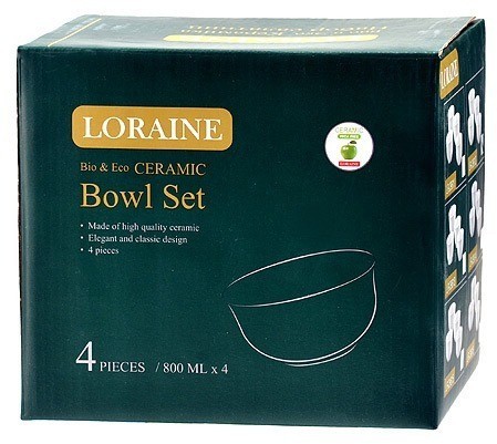 Набор салатников 4 шт 800 мл LORAINE (29614)