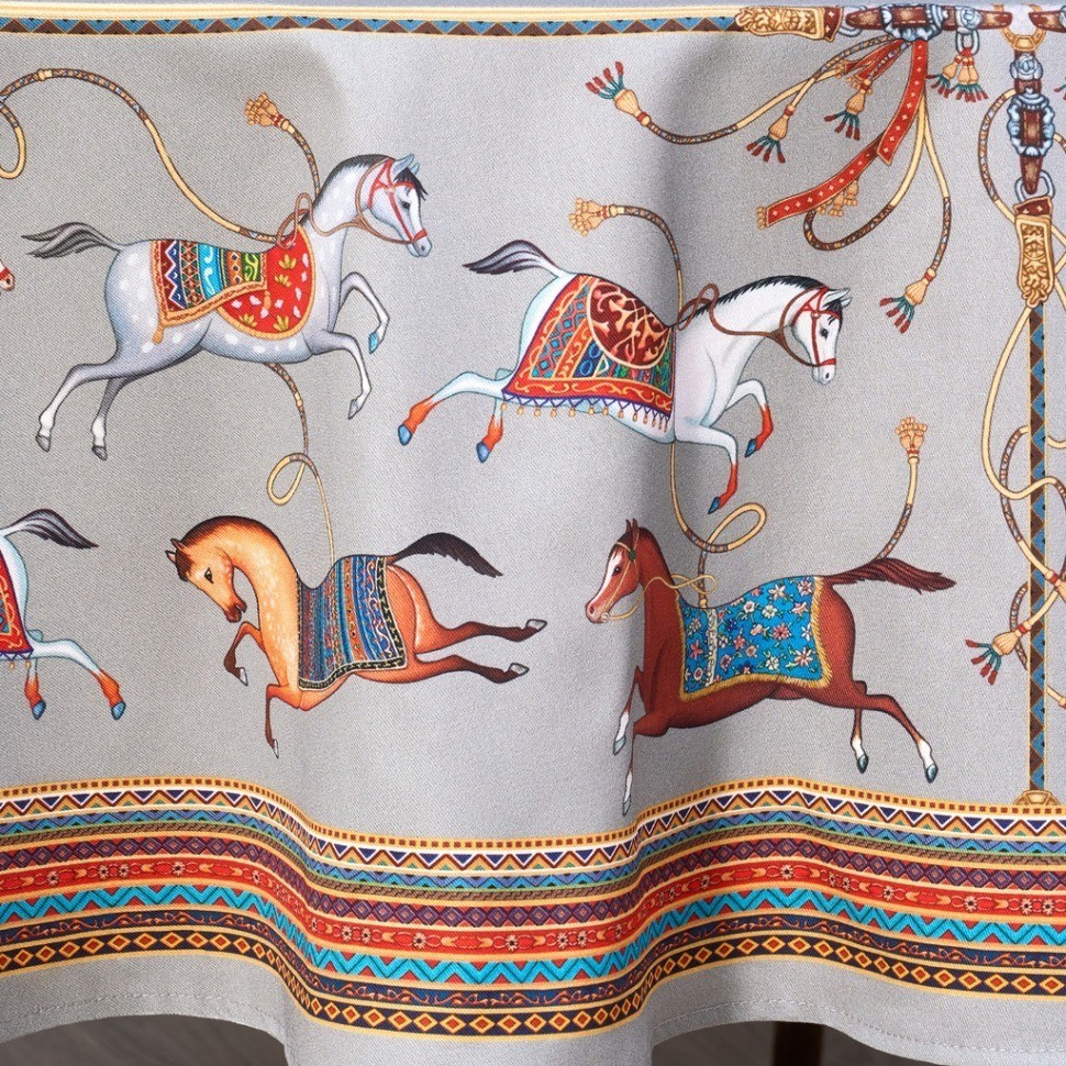 Скатерть круглая  "passage" ,d190см, 100% хлопок,твил c пропиткой, серый Lefard (850-761-25)