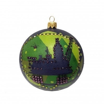 Новогодний шар Нефть 7 с кристаллами Swarovski (2162)