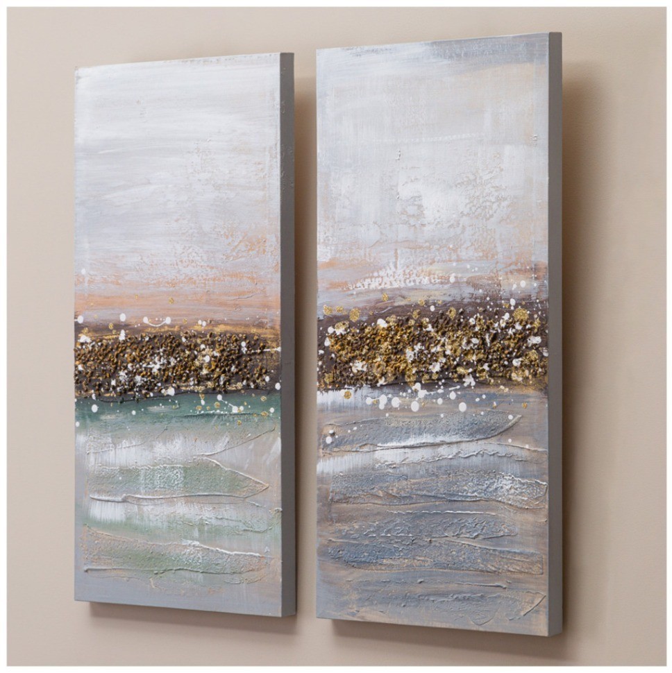 Комплект из 2-х картин "абстракция горизонт" 30х60х2,5 см (каждая) Bronco (534-207)