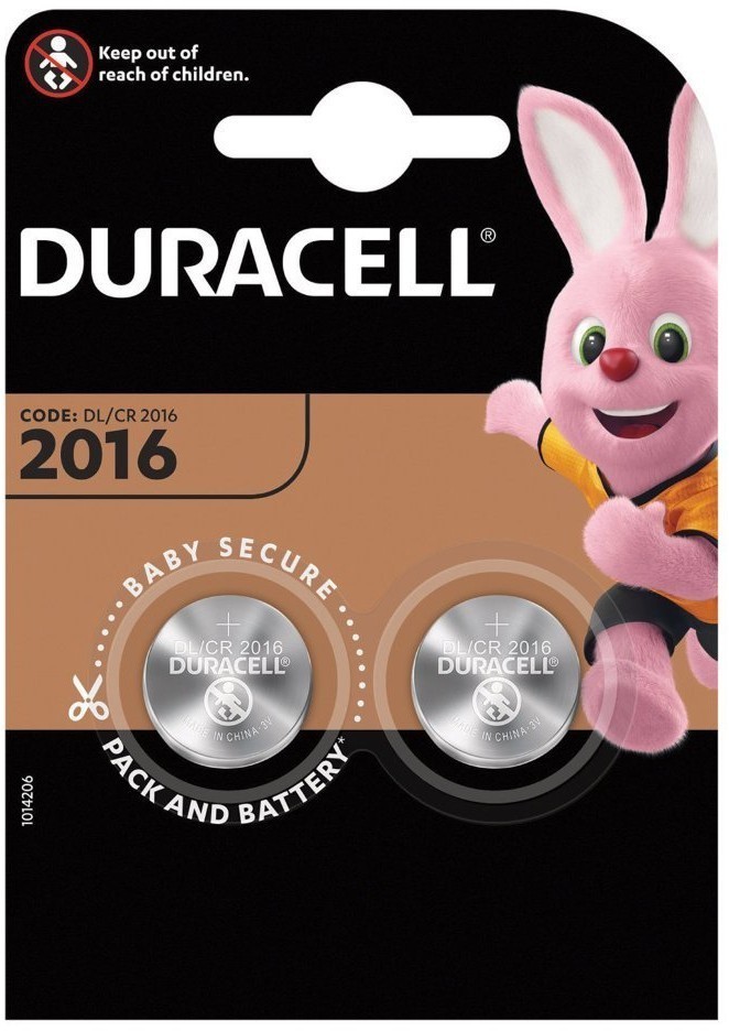 Батарейки литиевые Duracell Lithium CR2016 2 шт (454658) (66441)