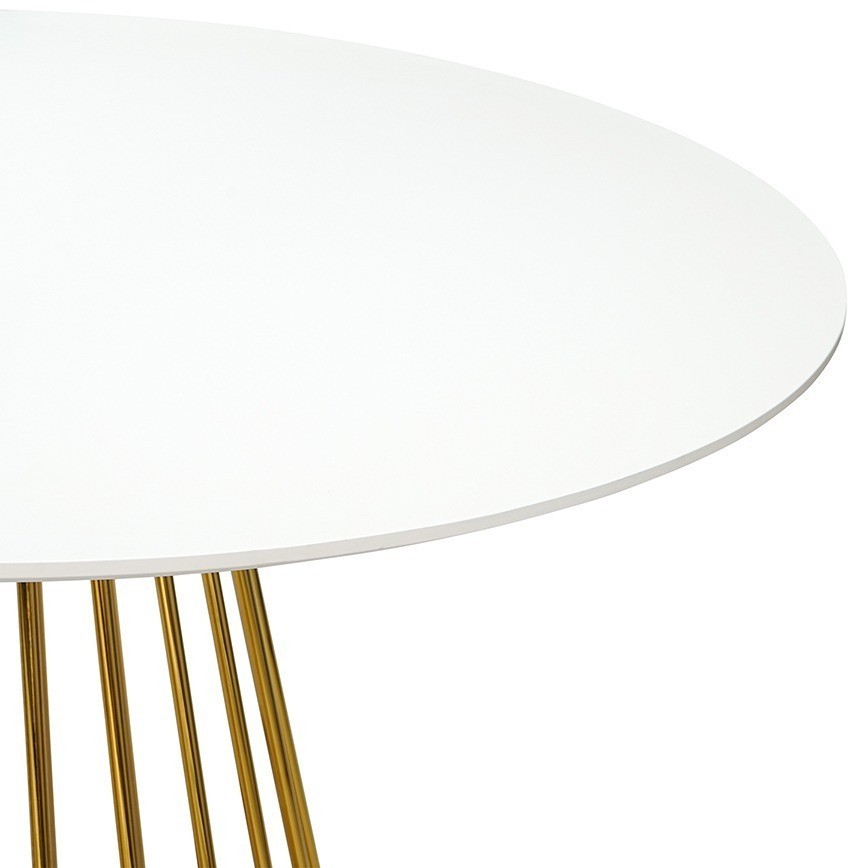 Стол обеденный tyra, D110 см, белый/золотой (75790)